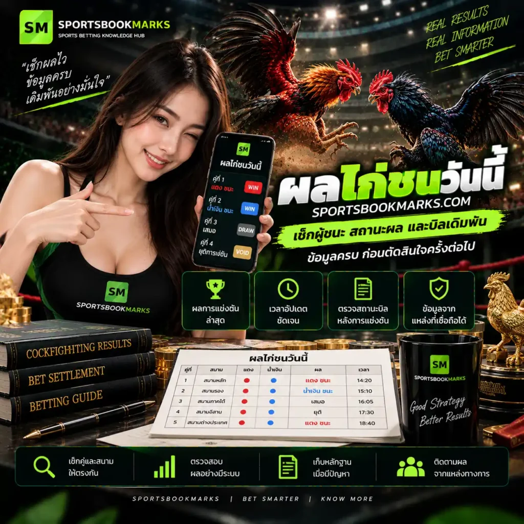 ผลไก่ชนวันนี้ ตรวจผู้ชนะ สถานะผล เวลาอัปเดต และสถานะบิลเดิมพัน