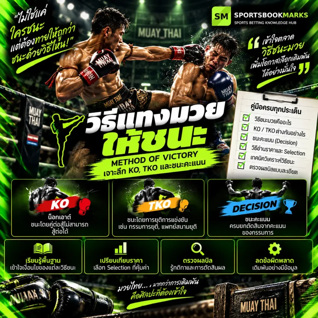 วิธีแทงมวยให้ชนะ Method of Victory KO TKO และชนะคะแนน